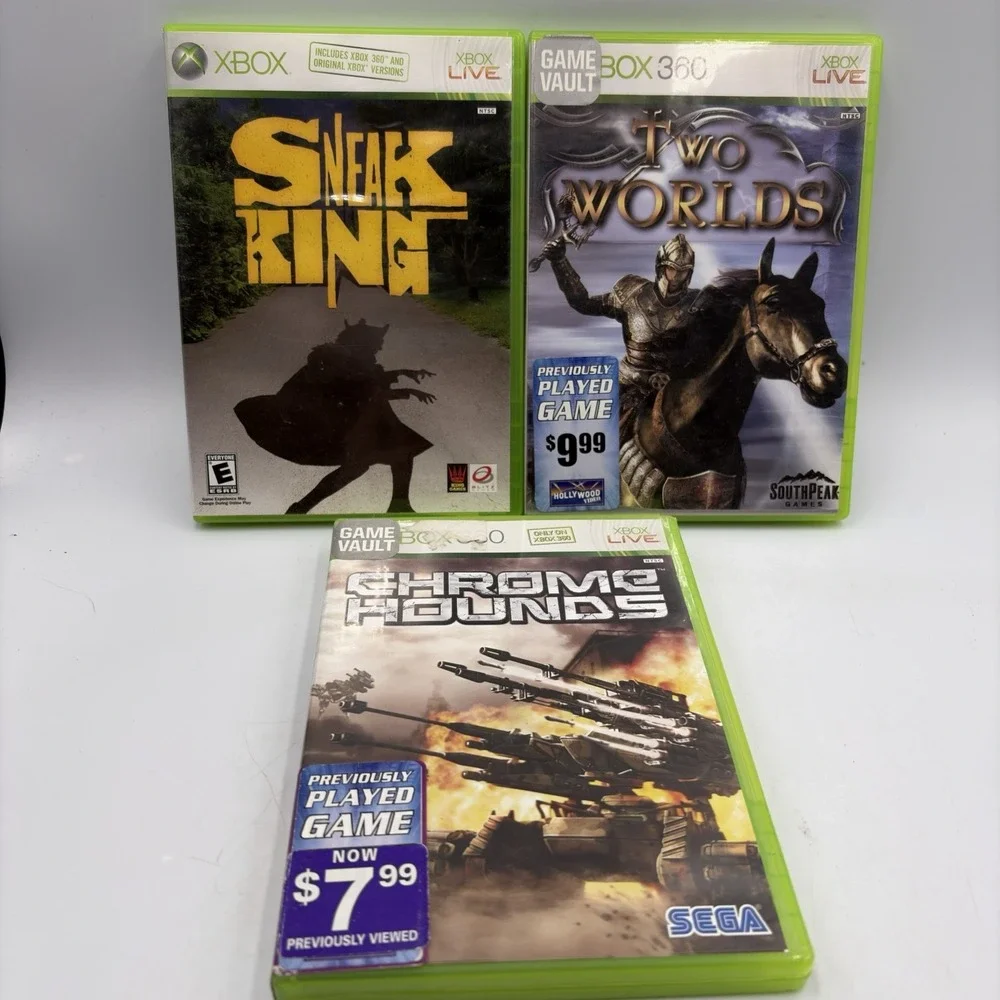 3 Xbox 360 Games Sneak King Two Worlds Chrome Hounds